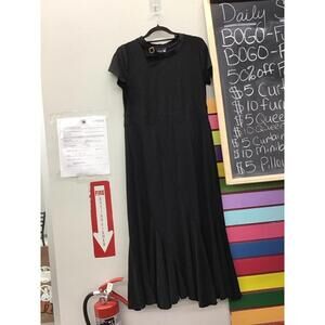 Antthony womens short sleeve maxi dress medium black cutout neck new from HSN